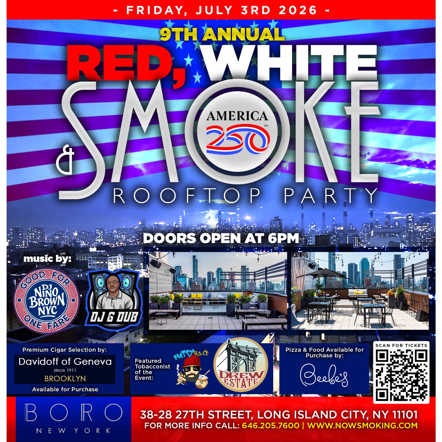 9th Annual Red, White, & Blue NYC Cigar Rooftop Party