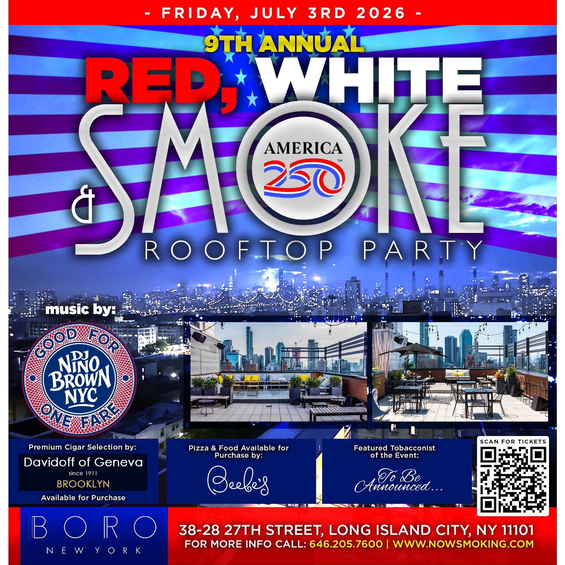 9th Annual Red, White, & Blue NYC Cigar Rooftop Party